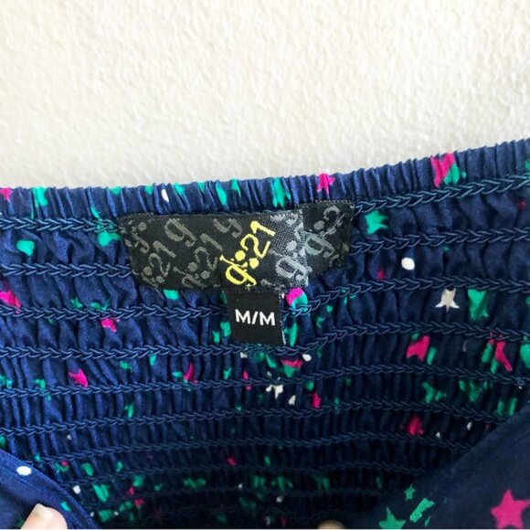 ❤️ Navy Blue Star Pattern Midi Dress - Picture 3 of 5